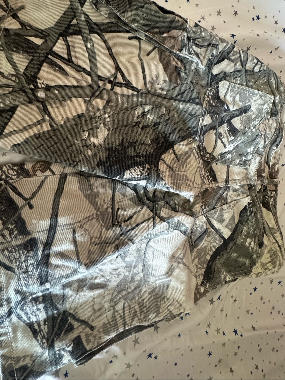 Neutral Camo Cargo Jorts - Gray,Cream, Green-ish gray. - Picture 2 of 3